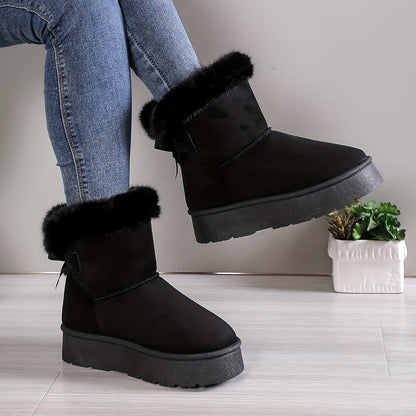 Warme Comfortabele Dames Enkellaarsjes met Faux Fur