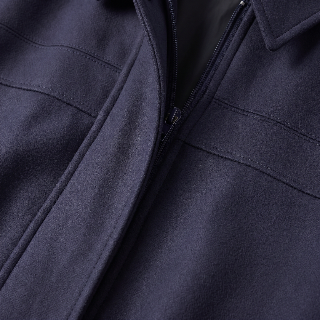 Cropped Suède Dames Bomberjack met Epauletten en Ritssluiting