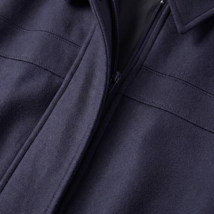 Cropped Suède Dames Bomberjack met Epauletten en Ritssluiting