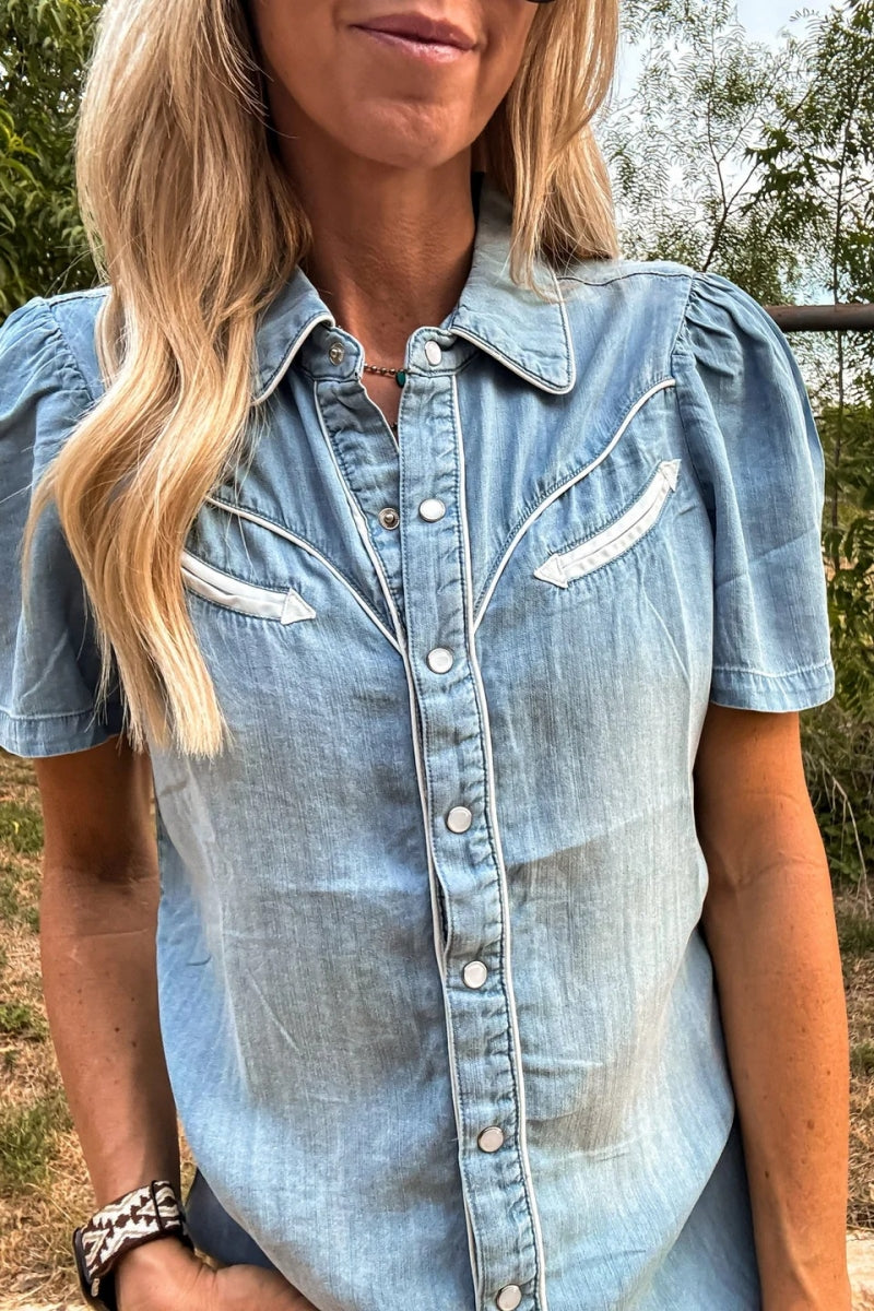 Casual Denim Vrouwen Blouse
