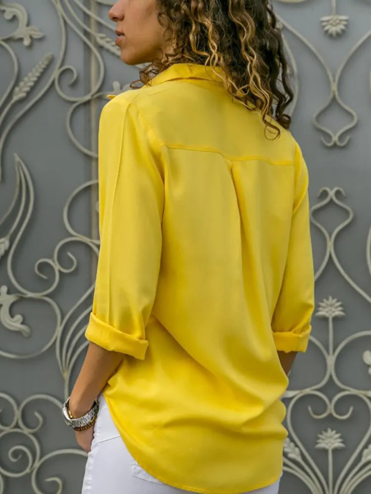 Elegante Luchtige Dames Blouse Met Lange Mouwen