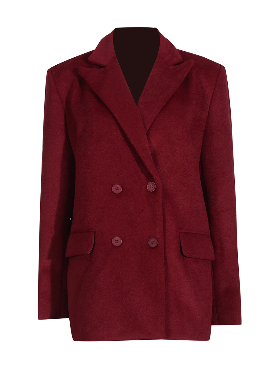Luxe Rode Winter Dames Jas met Ceintuur