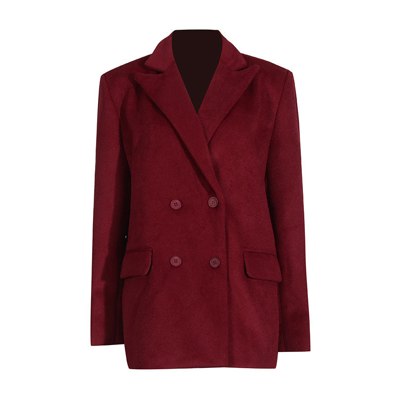 Luxe Rode Winter Dames Jas met Ceintuur