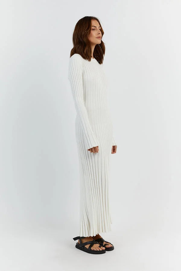 Stijlvolle Dames Maxi Sweater Jurk Met Lange Mouwen