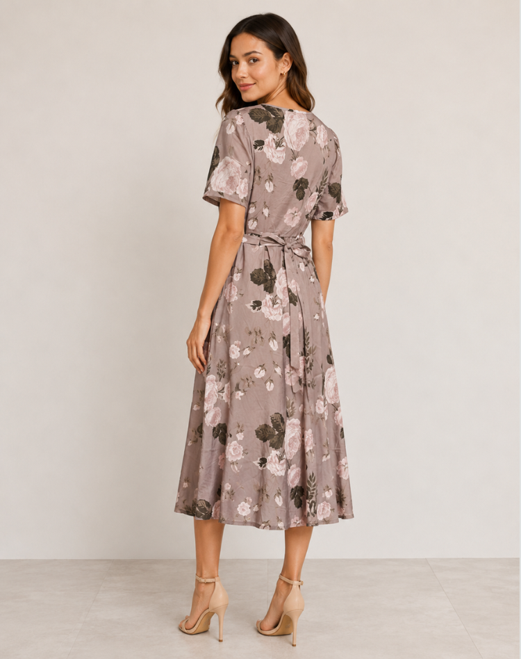 Theresia | Elegant Floral Dress with Flowy Fit