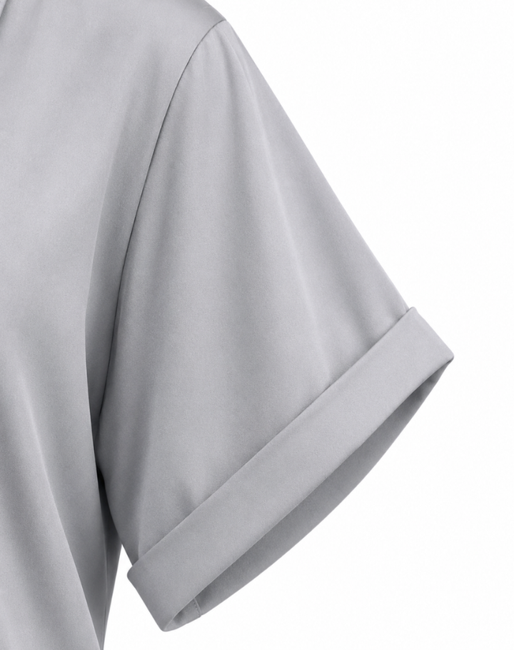 Chique Dames Overhemdjurk Midi met Taille Strik en Knoopsluiting