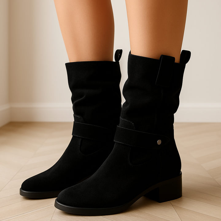 Chic Women's Ankle Boots with Low Heel