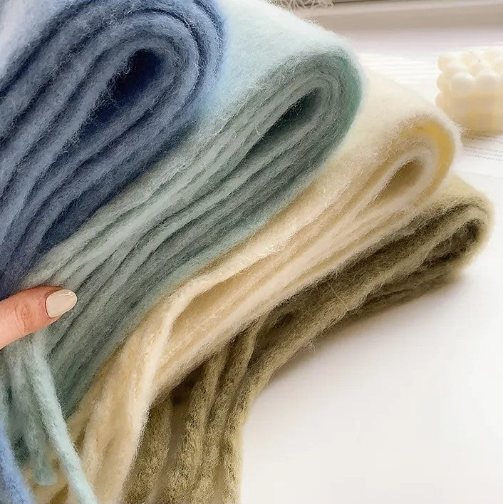 Luxe Zachte Dames Pastel Sjaal met Franjes