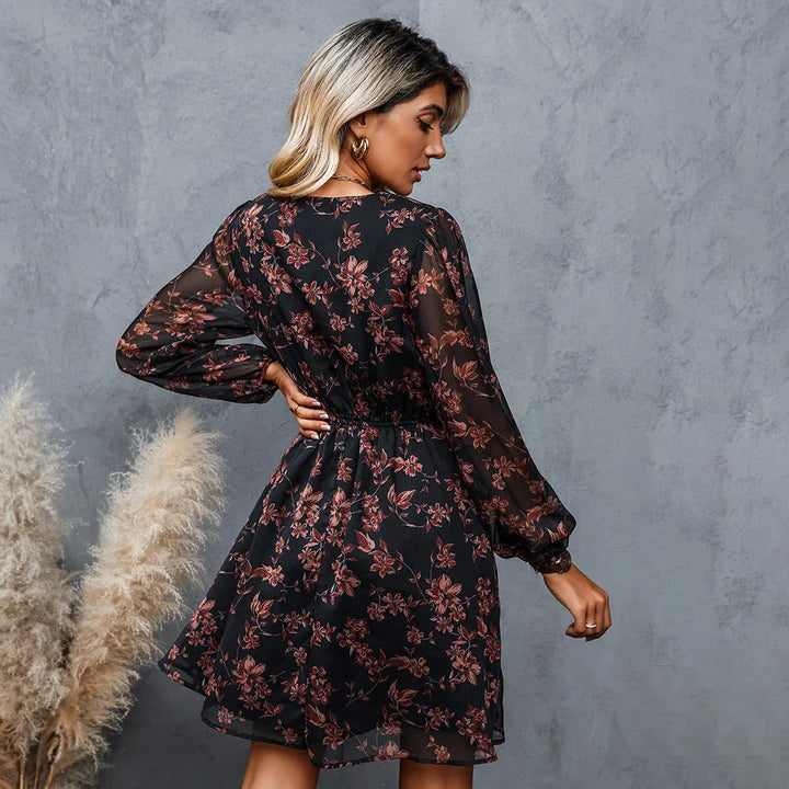 Nienke | Floral print chiffon dress