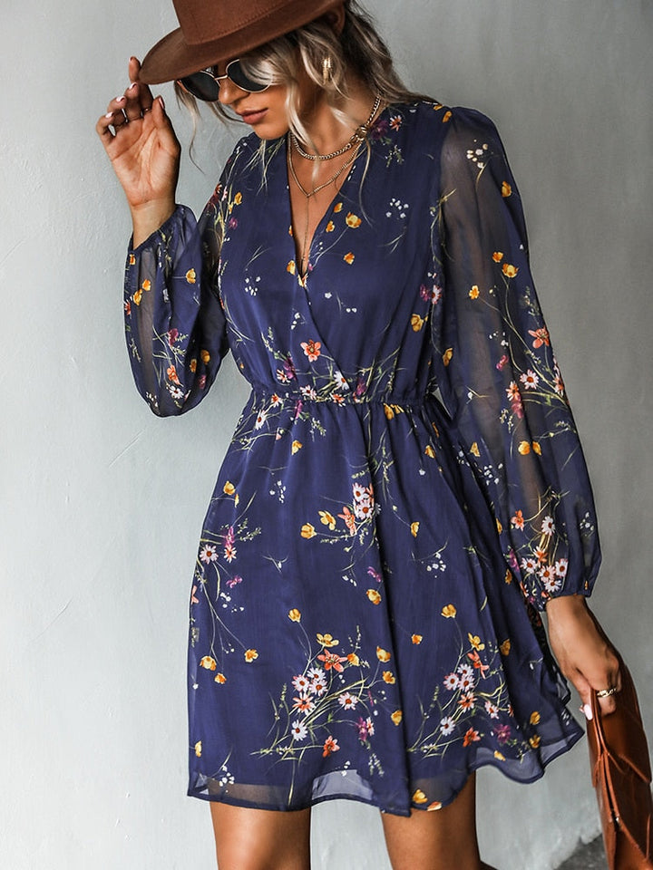 Nienke | Floral print chiffon dress