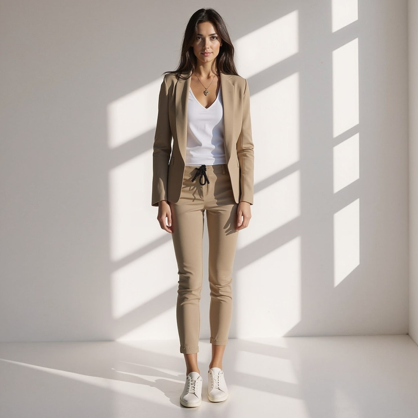 Stijlvolle 2-Delige Dames Blazer Set met Slim Fit Pantalon