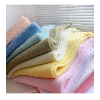 Luxe Zachte Dames Pastel Sjaal met Franjes