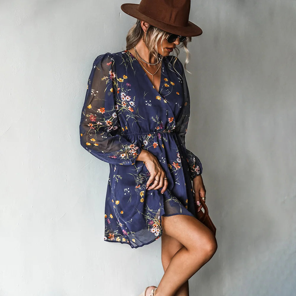 Nienke | Floral print chiffon dress