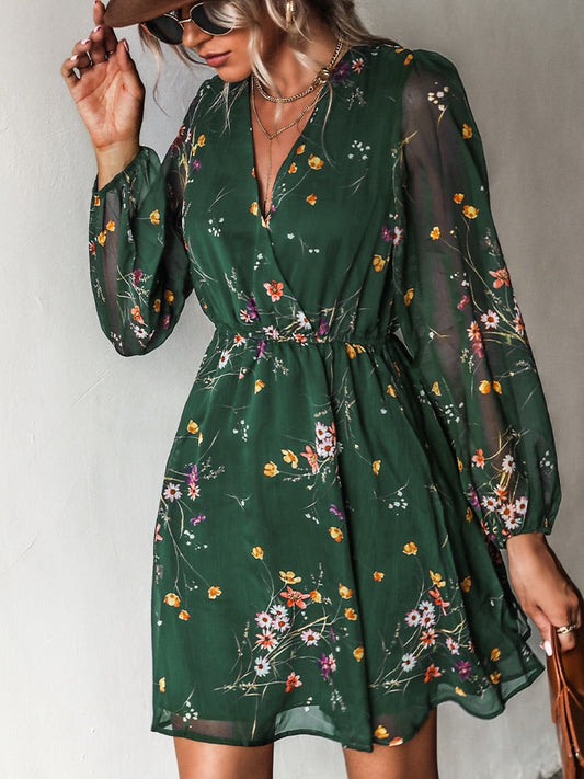 Nienke | Bloemenprint Chiffon Jurk