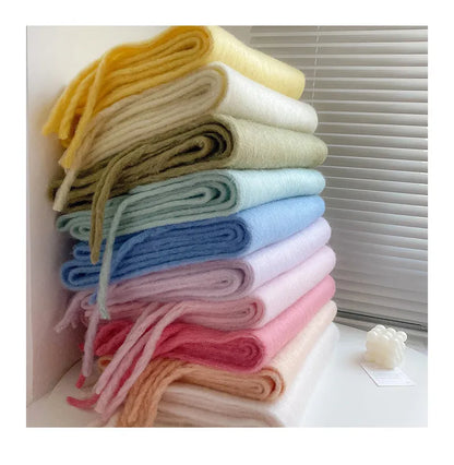 Luxe Zachte Dames Pastel Sjaal met Franjes