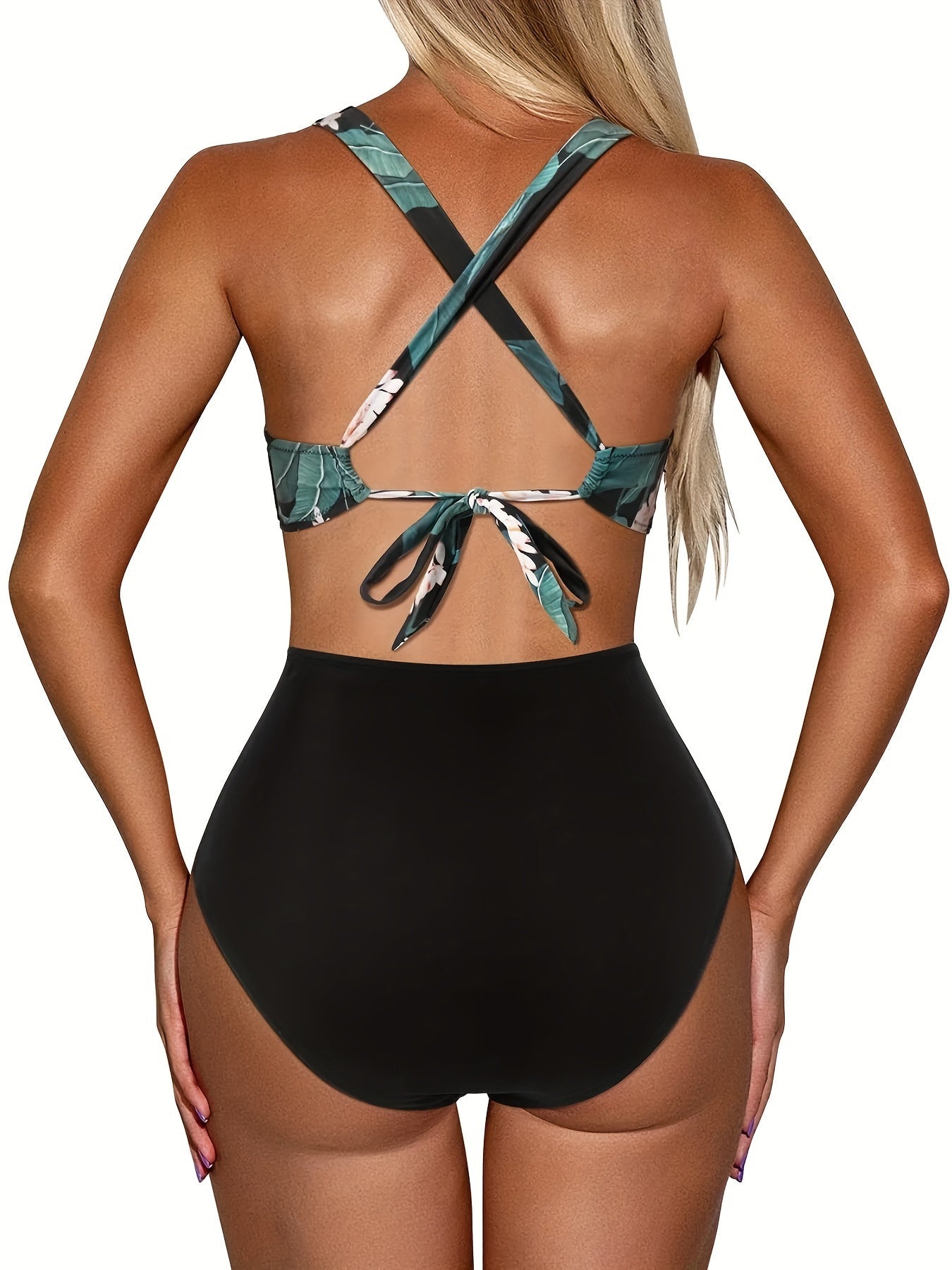 Gemy | Tropisch Badpak met Cross-Over Design