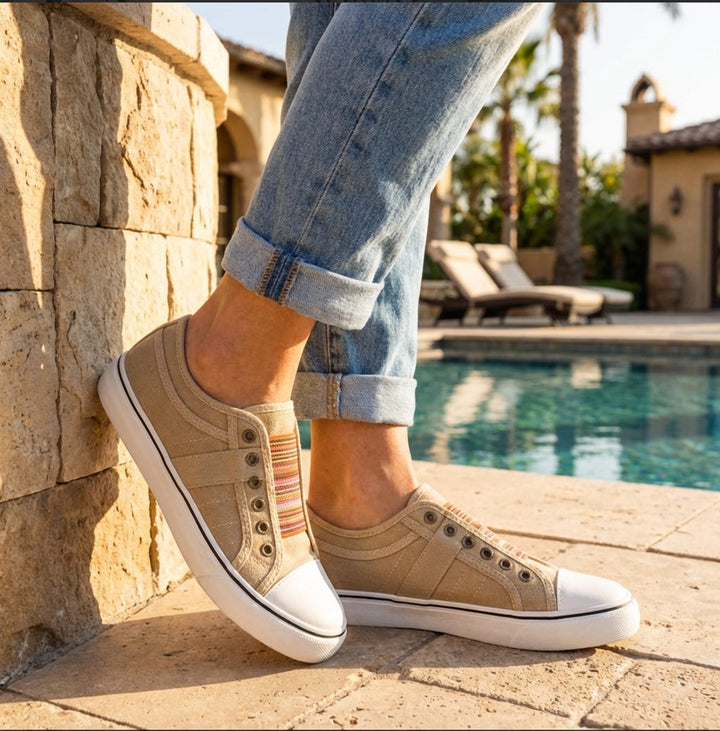 Casual Women's Slip-On Sneakers With Elastic Band And Slip-On Style