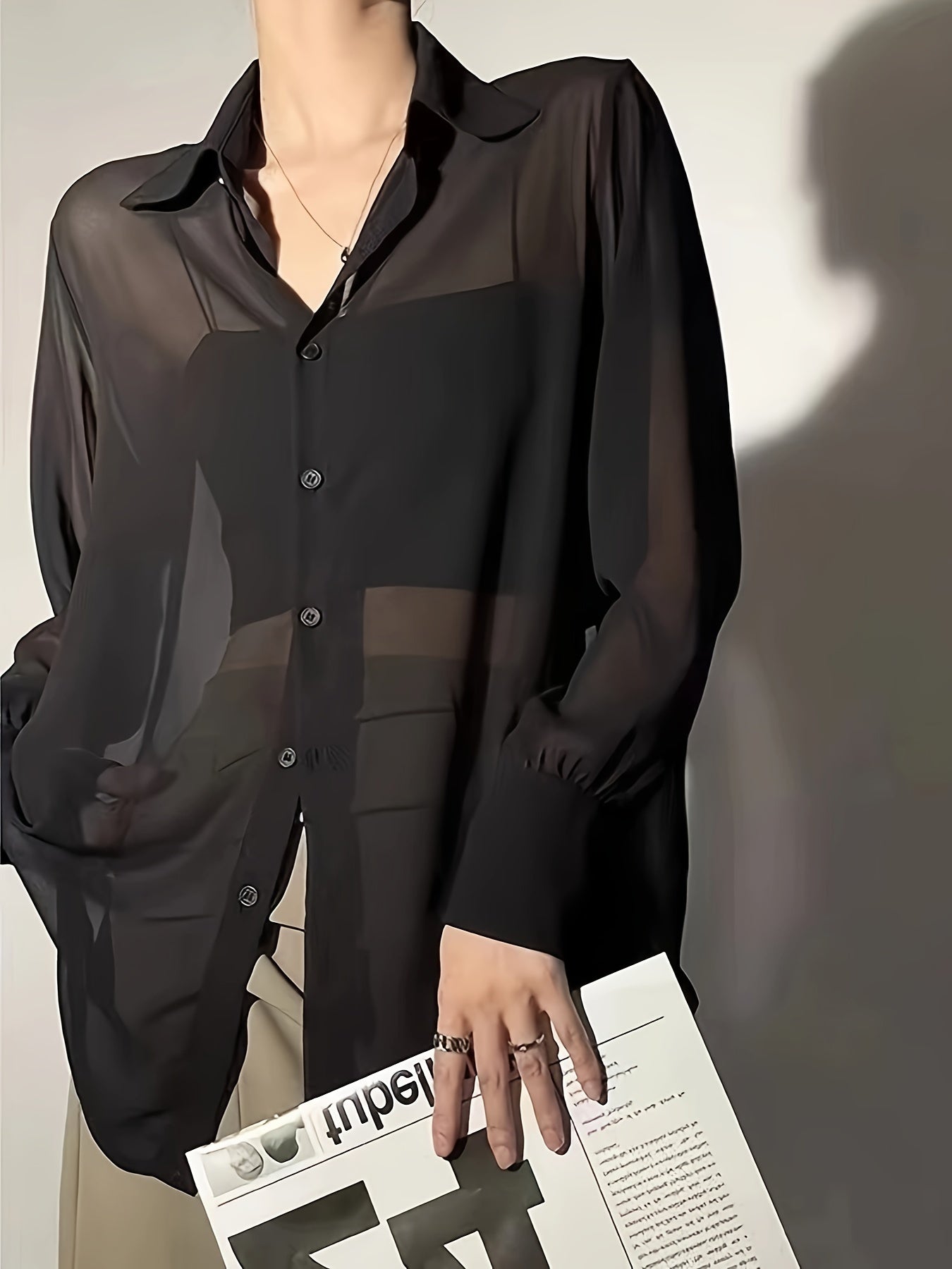 Blain | Semi-Transparante Crop Blouse