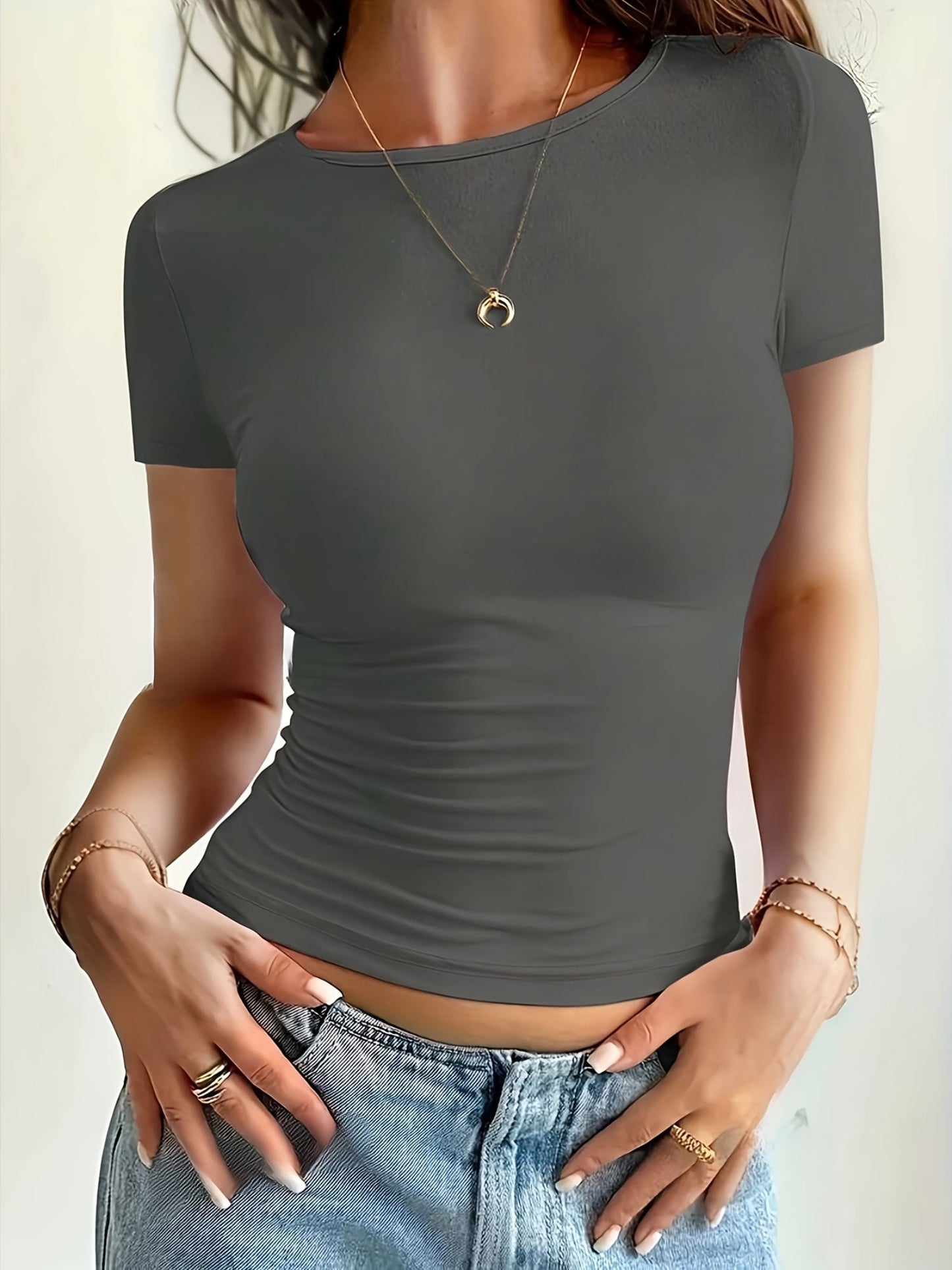 Brandee | Aansluitend Basic T-Shirt