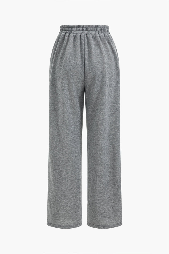 Trendy Dames Loungewear Set Met Off Shoulder Top En Wijde Pijpen