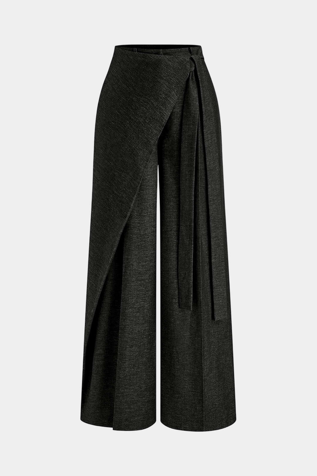 Chique Dames Broek Met Asymmetrische Snit En Wijde Pijpen