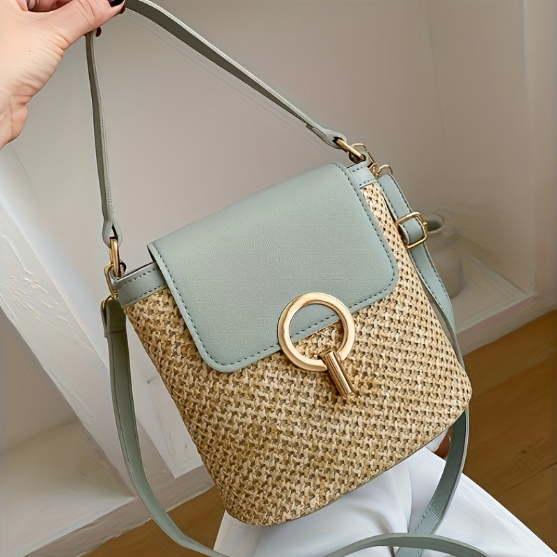 Rhoma | Sac bandoulière tressé avec fermeture luxueuse