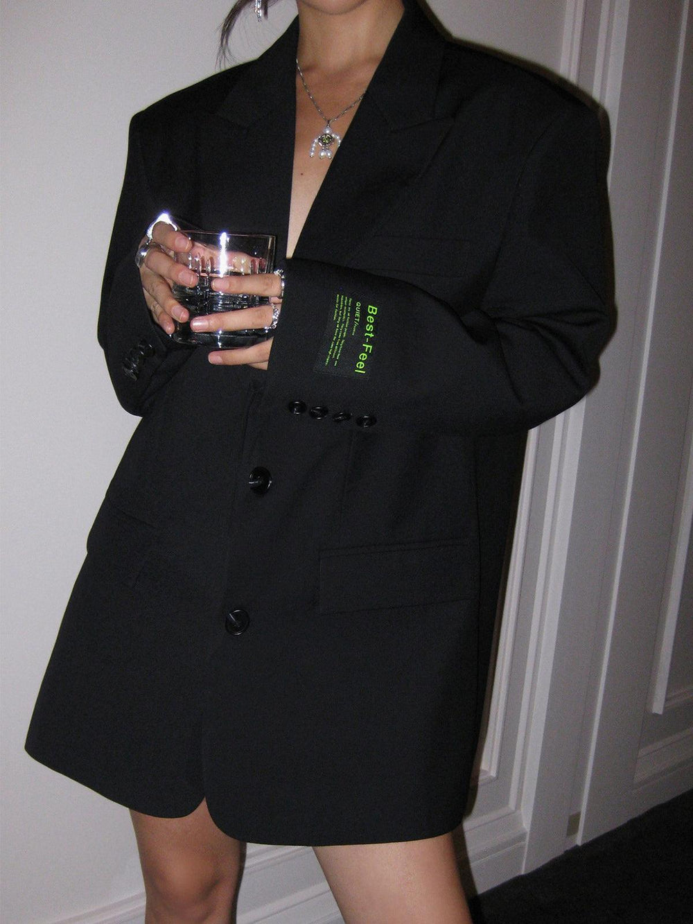 Robe blazer oversize pour femmes avec épaulettes élégantes