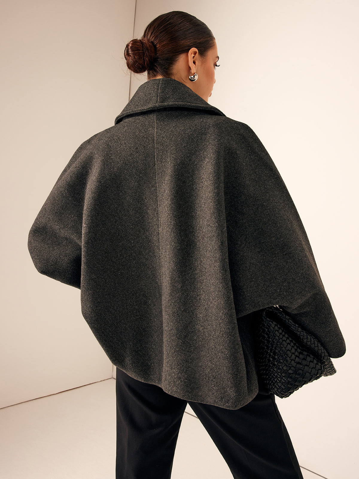 Chique Oversized Dames Mantel Jas met Sjaalkraag