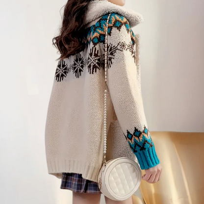 Zachte Beige Gebreide Cardigan voor Vrouwen met Zakken
