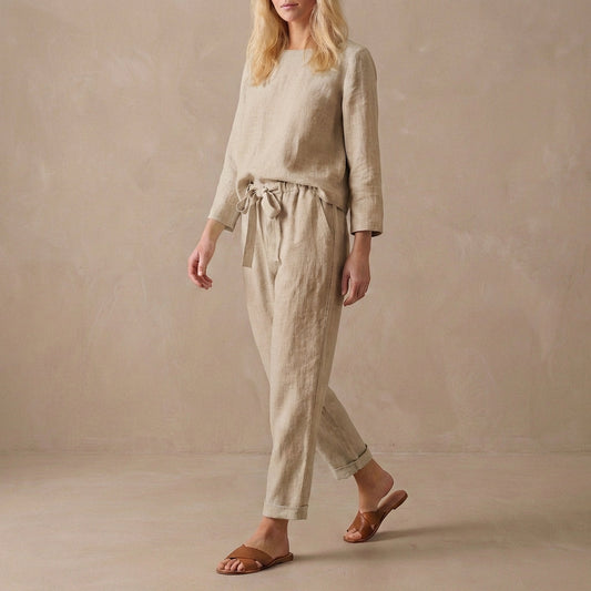 Comfortable Women's Loungewear Set with Loose Top and Pants