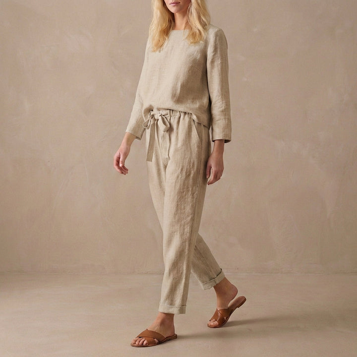 Comfortabele Dames Loungewear Set Met Losse Top En Broek