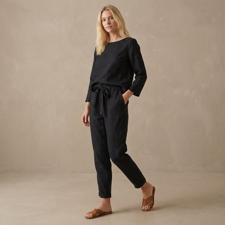 Comfortabele Dames Loungewear Set Met Losse Top En Broek