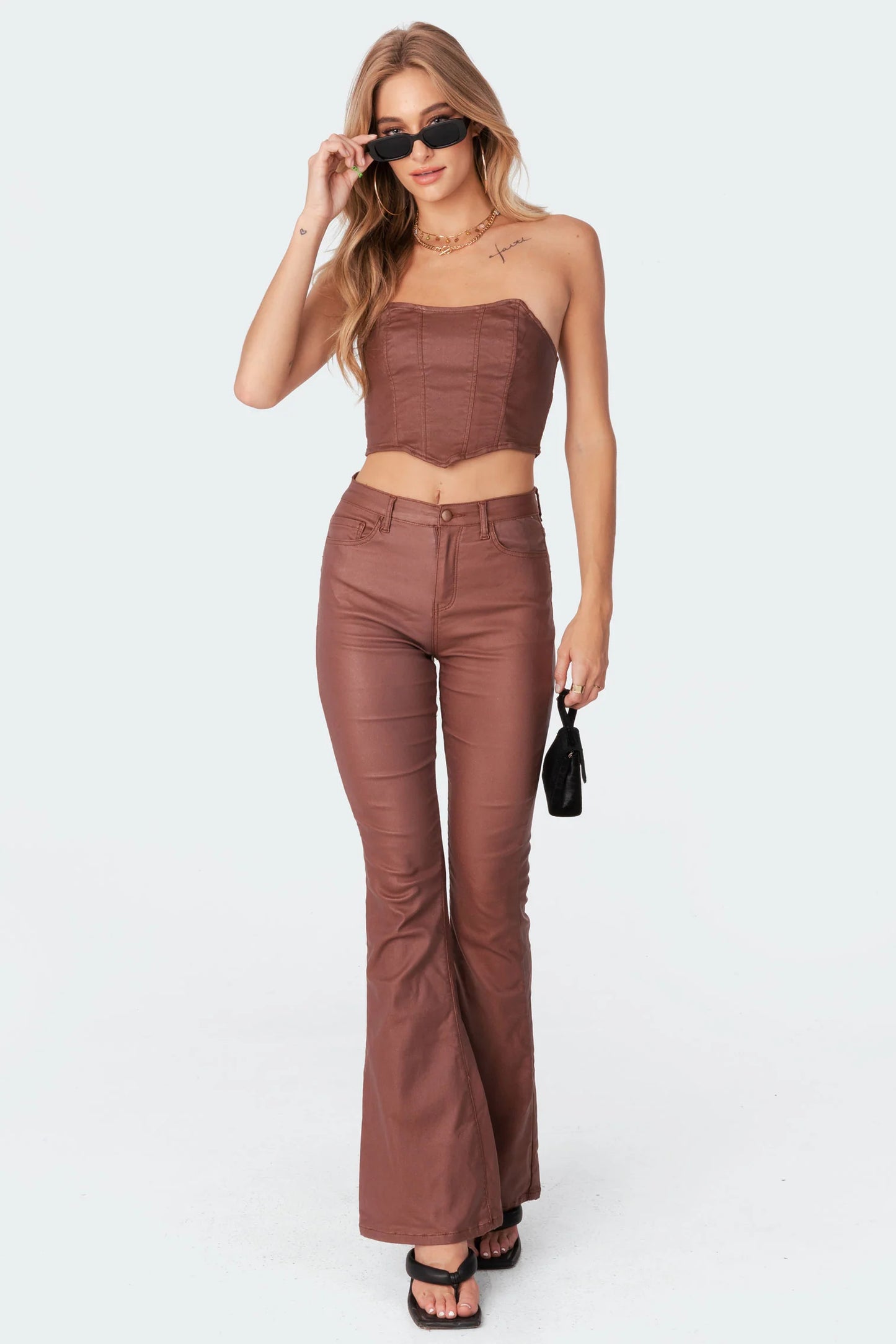 Lisa | Leren Flare Jeans