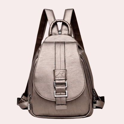 Virginie | Luxe Vegan Leren Rugzak met Moderne Buckle