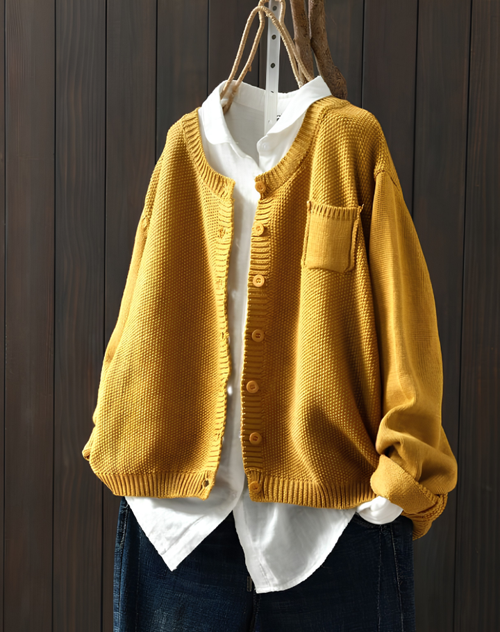 Knit Cardigan voor Vrouwen met Knoopsluiting en Losse Pasvorm