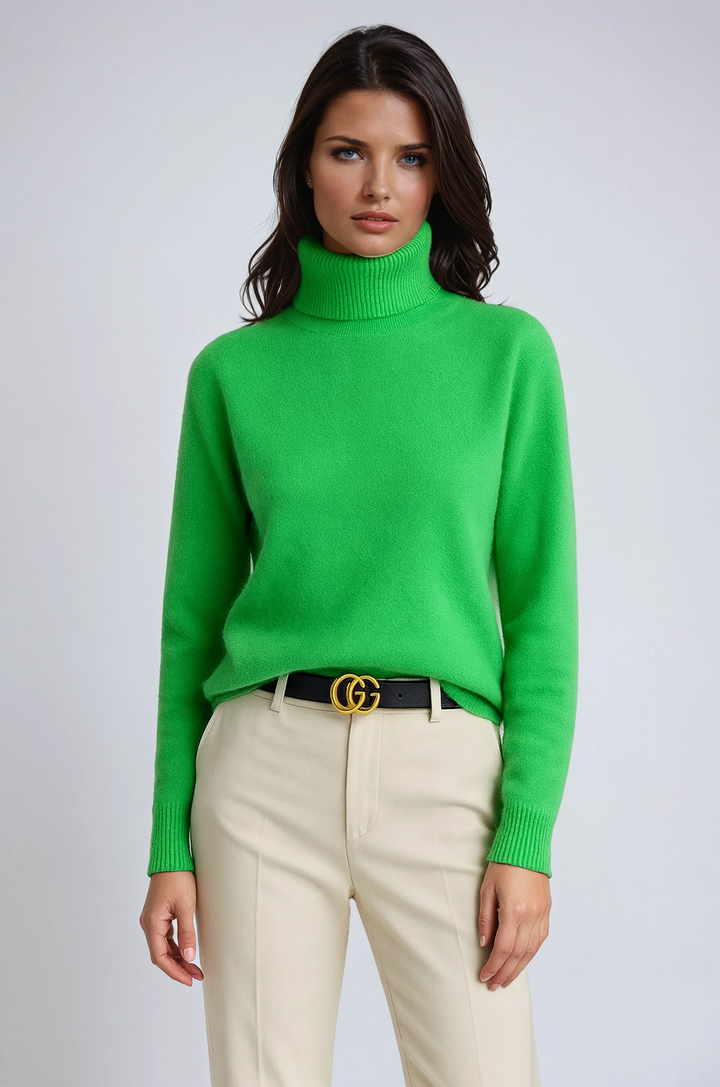 Pull Col Roulé Femme avec Coupe Confortable et Tricot Classique