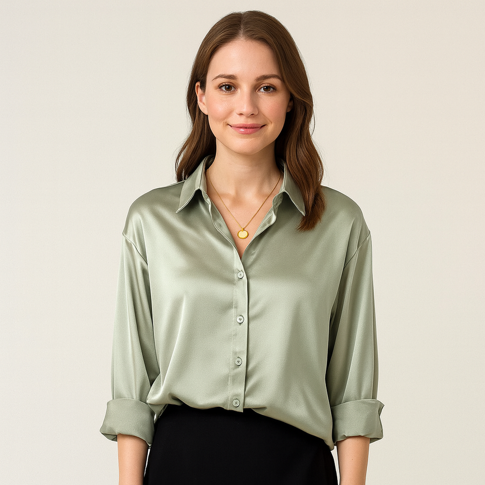 Blouse Luxe Femme avec Manches Longues