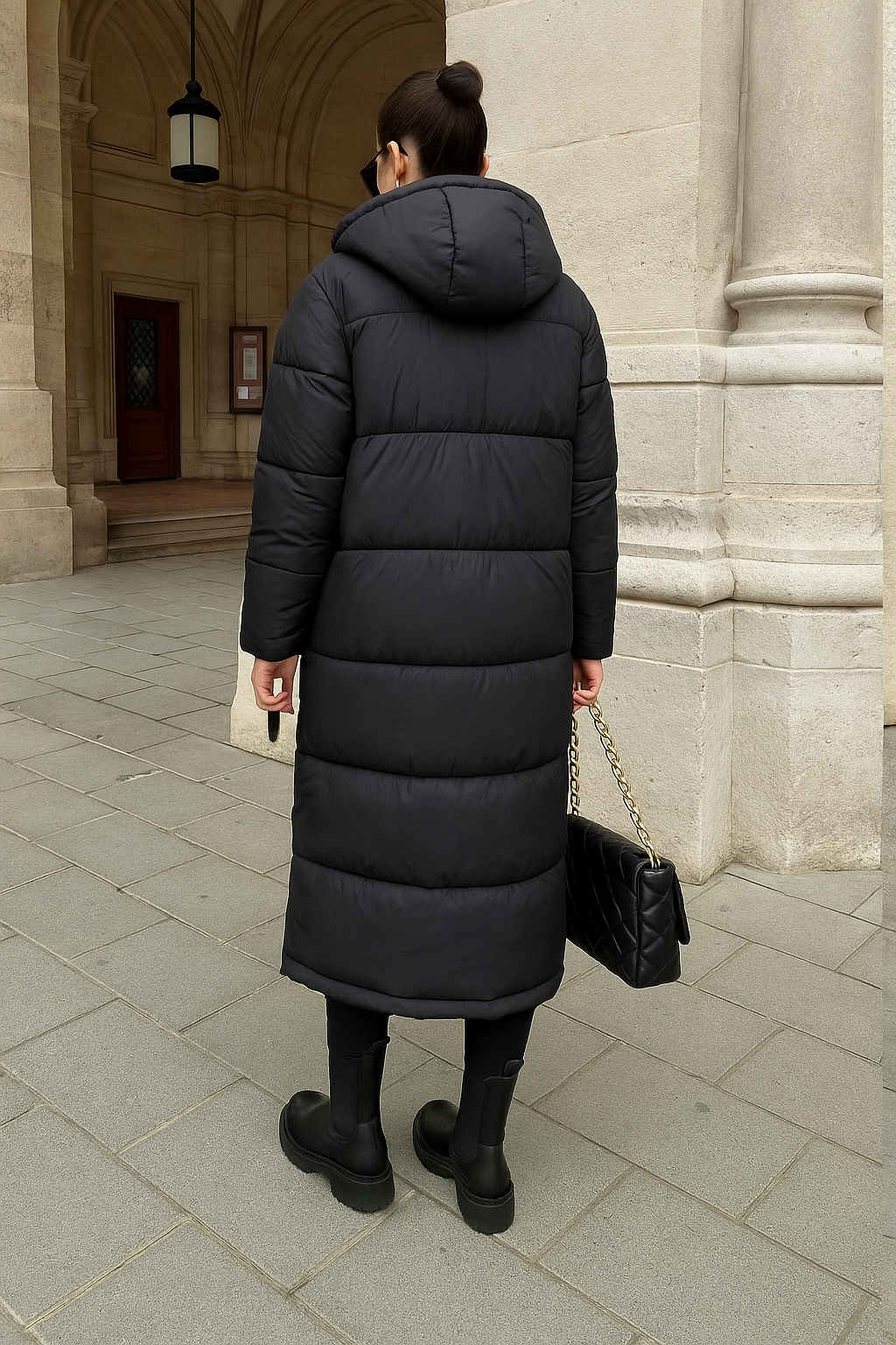 Winter gewatteerde dames puffer jas met lange pasvorm