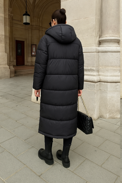 Winter gewatteerde dames puffer jas met lange pasvorm