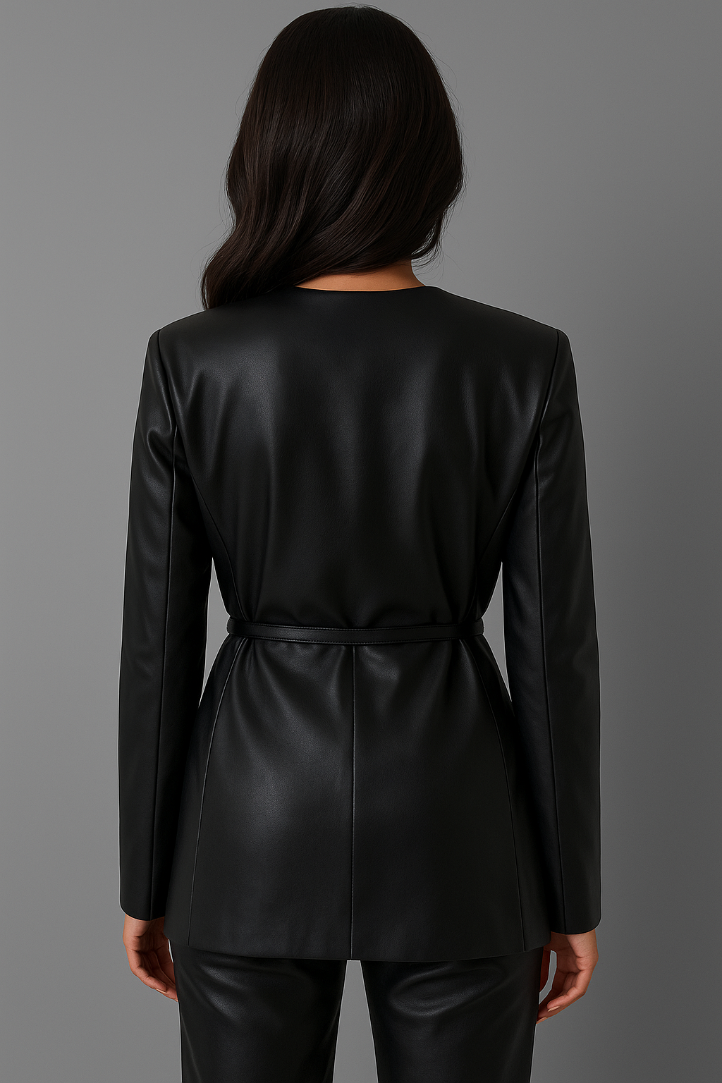 Bethany | Black Leather Chic Blazer