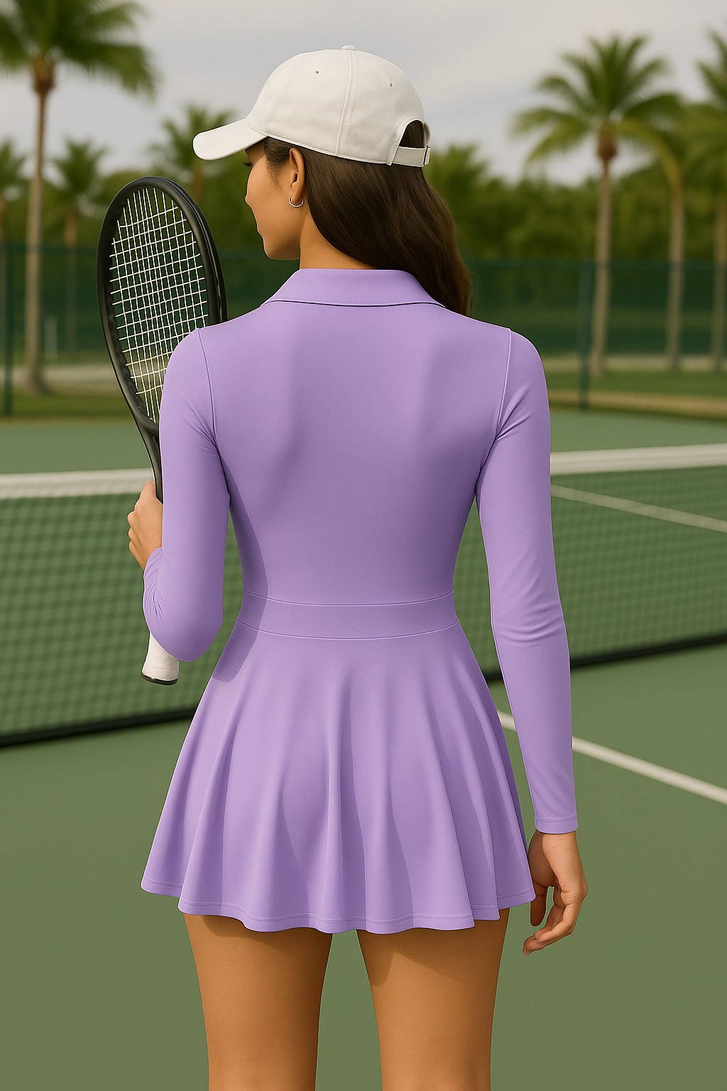 Tina | Sportieve Tennisjurk met Elegante Kraag