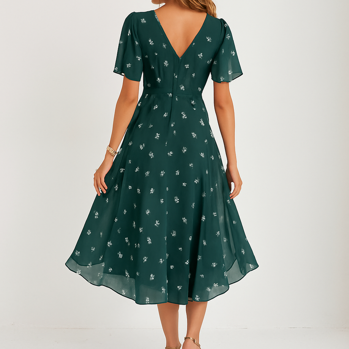 Theresia | Robe fleurie élégante à coupe fluide