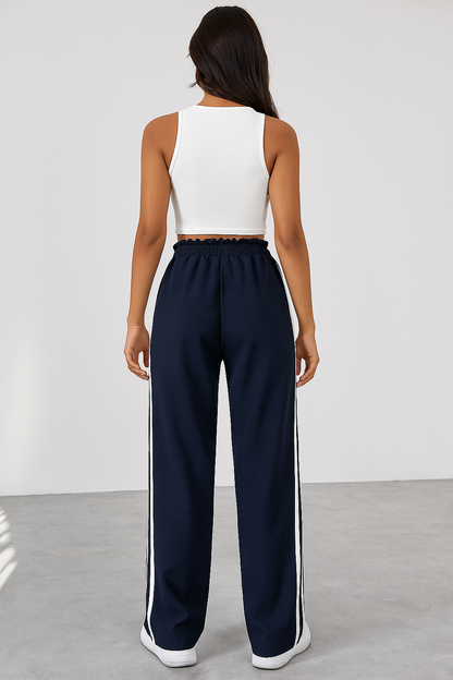 Kaeli | Sportieve High Waist Joggingbroek met Strepen