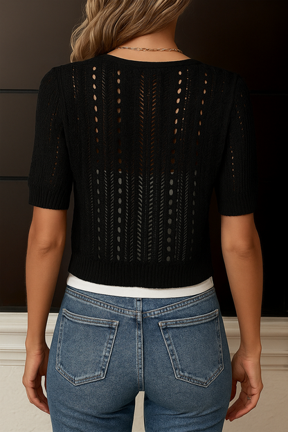 Reyne | Opengewerkte Korte Cardigan