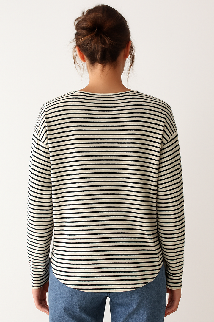 Annabela | Gestreepte Casual Longsleeve Shirt