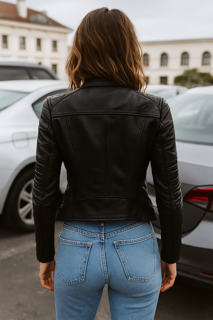 Megan | Classic Biker Leather Jacket