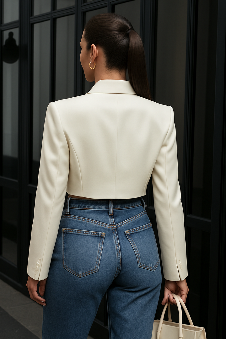 Mita | Cropped Blazer with Classic Lapels