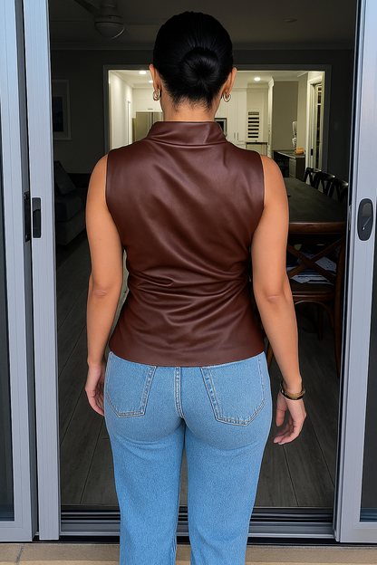 Beau | Vegan leren Top