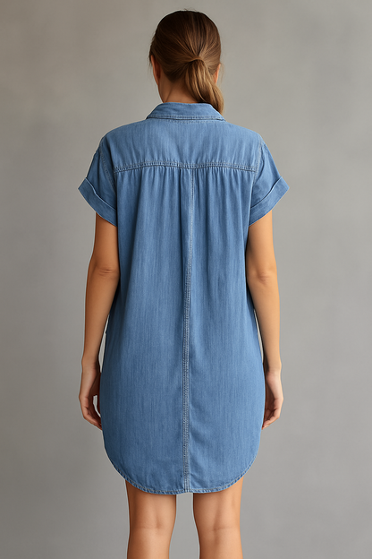 Kirsten | Zomerse Denim Shirtjurk
