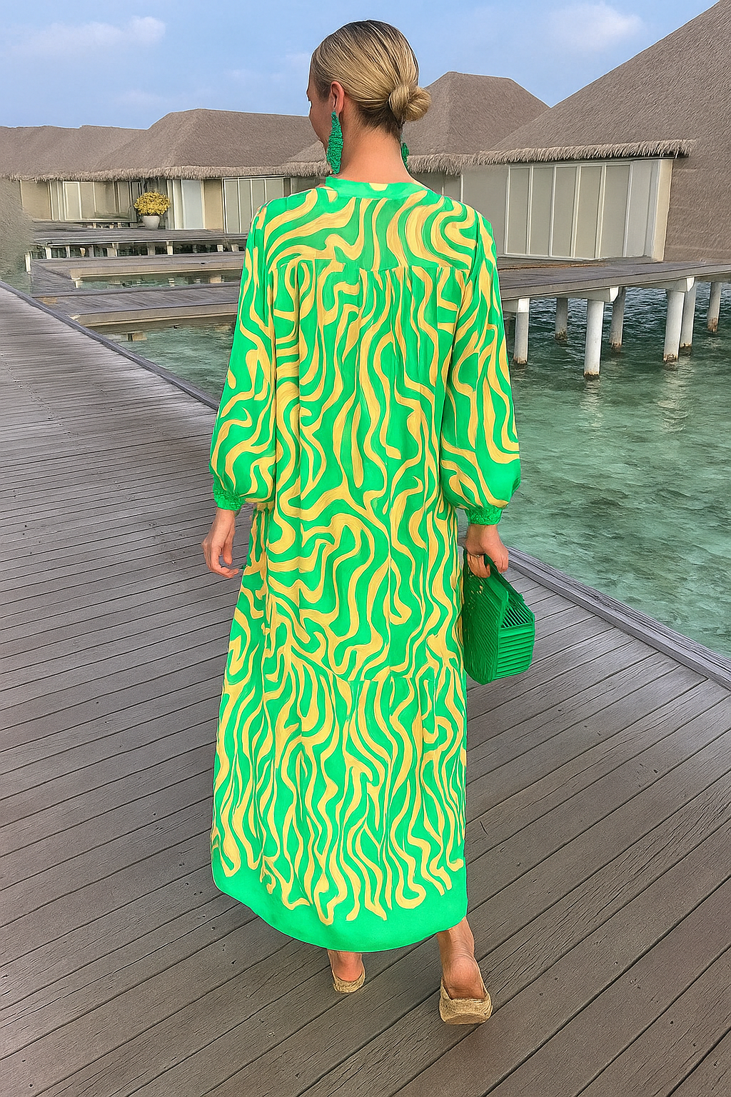 Arla | Zomerse Boho Kaftanjurk met Diepe Halslijn